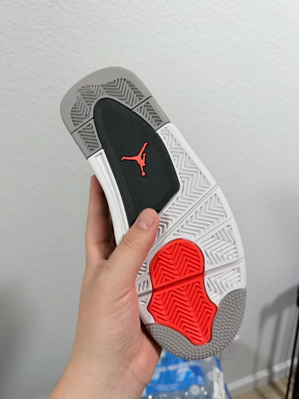 Nike  Air Jordan 4 Retro Men’s Shoes - Grey/Black/Infrared - Picture 3 of 7